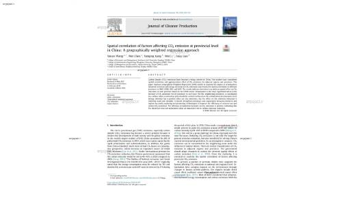 Spatial correlation of factors affecting CO2 emission at provincial level in China: A geographically weighted regression approach